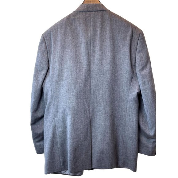 Vintage Chaps Mens 100% Wool Blazer Coat Jacket Single Breasted Charcoal Gray 44 - Picture 2 of 6